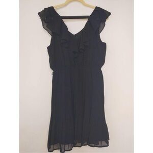 Charming Charlie Ruffled A line Little Black Dress